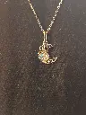 Moon Shaped Rainbow Crystal Necklace