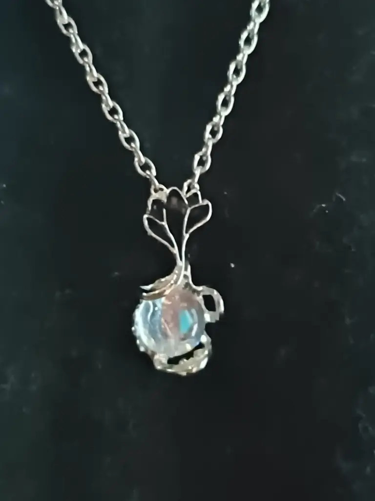 Lotus and Stone Pendant Necklace