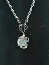 Lotus and Stone Pendant Necklace