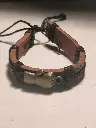 Adjustable Threaded Fist Leather Bracelet - Unisex