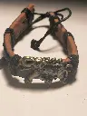 Adjustable Threaded Elephant Leather Bracelet - Unisex 