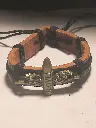 Adjustable Threaded Bullet of Love Leather Bracelet - Unisex 