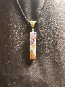 Chakra wire wrapped pendant necklace with faux leather chain