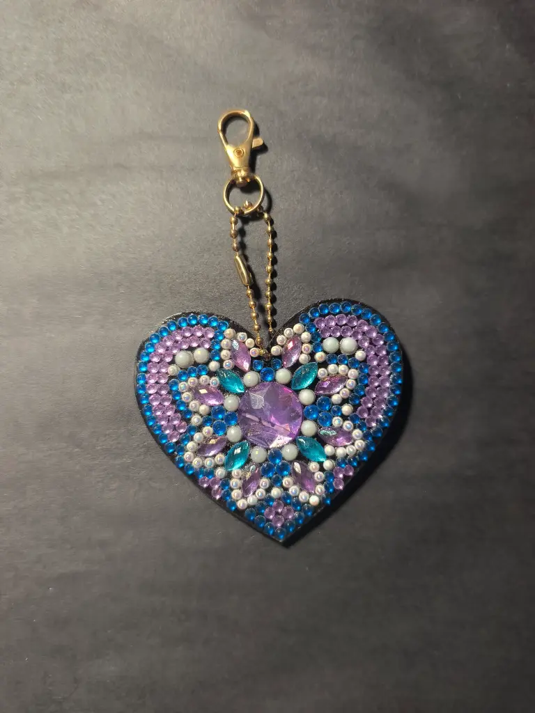 Double Sided Purple Heart Suncatcher