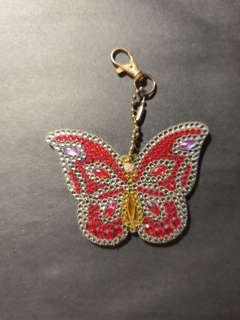 Double Sided Red & White Butterfly Suncatcher