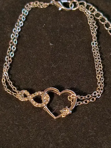 Heart with Infinity Rhinestone Bracelet