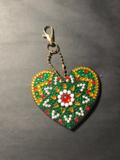Double Sided Green & Yellow Heart Suncatcher