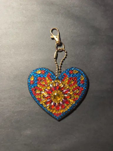 Double Sided Red & Blue Heart Suncatcher
