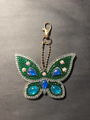 Double Sided Green & Blue Butterfly Suncatcher