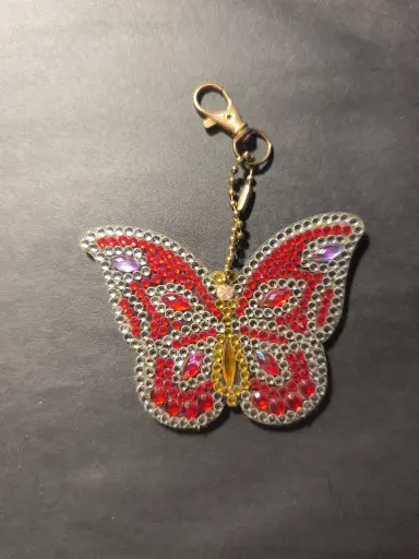 Double Sided Red & White Butterfly Suncatcher